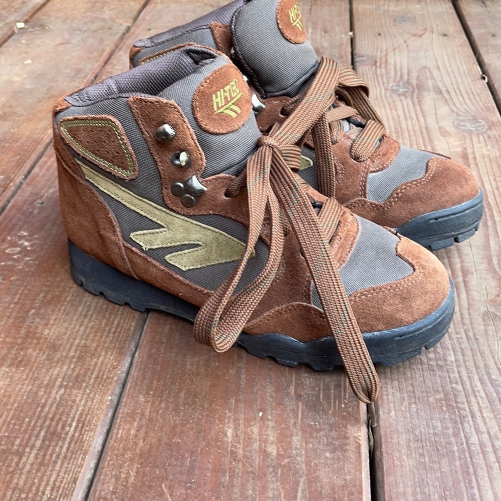 Hi-Tec Sierra Lite Brown and Green High Top Hiking Boots Sz 8